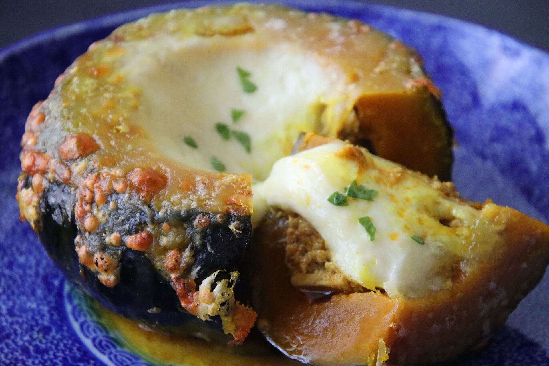 坊ちゃんかぼちゃのカレーグラタン