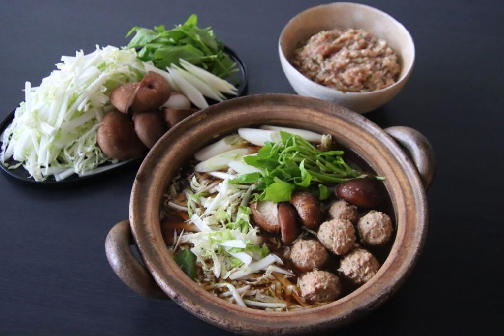鶏団子の醤油鍋
